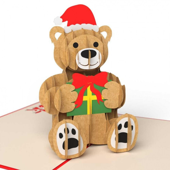 ポップアップグリーティングカード　Christmas Bear 1枚目の画像