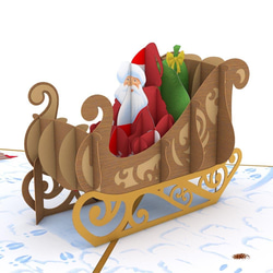 ポップアップグリーティングカード　Night Before Christmas Santa Sleigh 1枚目の画像