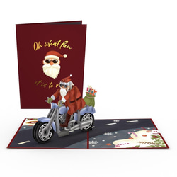 ポップアップグリーティングカード　 Santa Biker 4枚目の画像