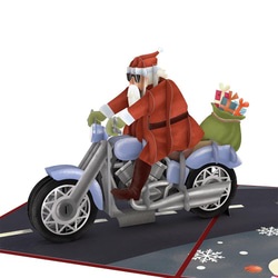 ポップアップグリーティングカード　 Santa Biker 5枚目の画像