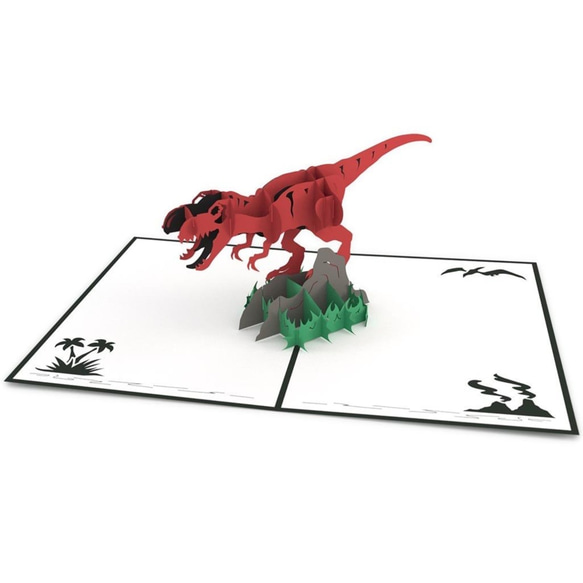 ポップアップグリーティングカード　Tyrannosaurus Rex 2枚目の画像