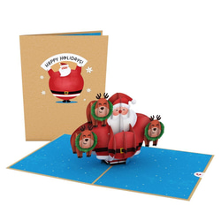 ポップアップグリーティングカード　Jolly Santa 1枚目の画像