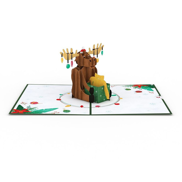 ポップアップグリーティングカード　Christmas Moose 3枚目の画像