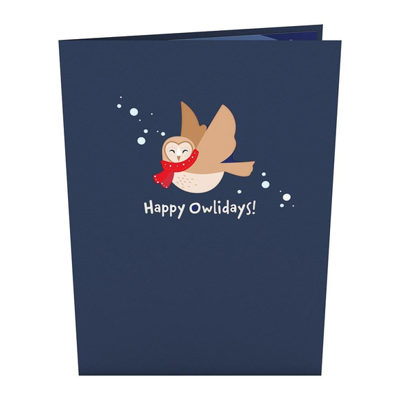 ポップアップグリーティングカード　Happy Owlidays 6枚目の画像