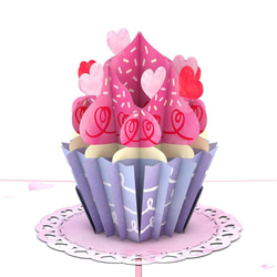 ポップアップグリーティングカード　Love Cupcake 1枚目の画像