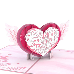 ポップアップグリーティングカード　Winged Heart 1枚目の画像
