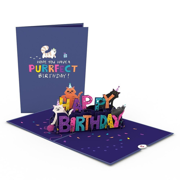 ポップアップグリーティングカード　Happy Birthday Cats 3枚目の画像
