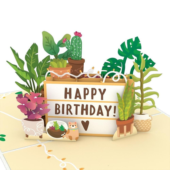 ポップアップグリーティングカード　Happy Birthday Plants 3枚目の画像