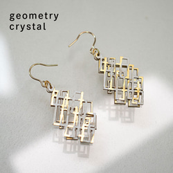 金箔/紙の耳飾り『geometry』crystal 2枚目の画像