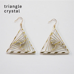 金箔/紙の耳飾り『triangle』crystal 1枚目の画像