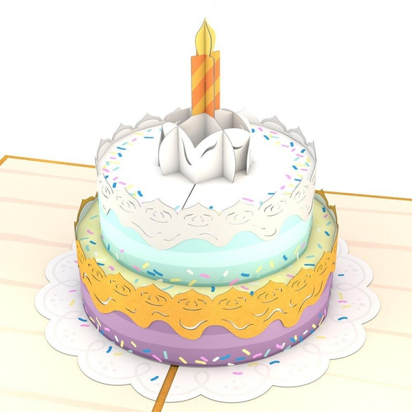 ポップアップグリーティングカード　Happy Birthday Cake 3枚目の画像