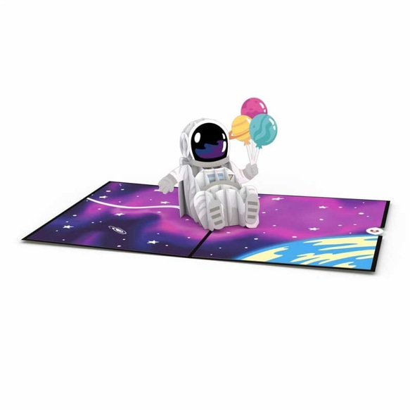 ポップアップグリーティングカード　Space Birthday 3枚目の画像