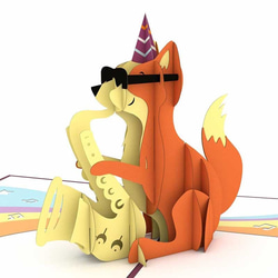 ポップアップグリーティングカード　Party Fox 1枚目の画像