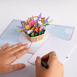 ポップアップグリーティングカード　Flower Basket 3枚目の画像