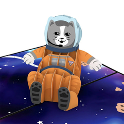 ポップアップグリーティングカード　Space Cat 1枚目の画像