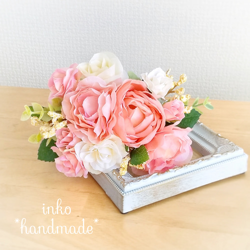 コーラルピンク♡オレンジ♡ウェディングブーケ・ブートニア コーラルピンク♡オレンジ♡ウェディングブーケ・ブートニア