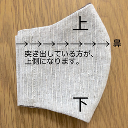 【夏マスク】ハーフリネン　Wガーゼ立体マスク大人用　〜花粉症にも〜　顔にフィットするマスク 5枚目の画像