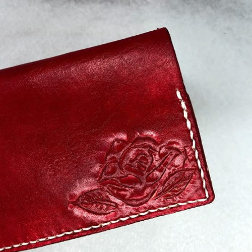 メードケース 名刺入れ 薔薇 カービング レザー 名刺入れ・カード