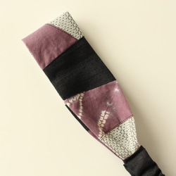 拼布修身發帶（紫色和灰色和黑色） 第3張的照片