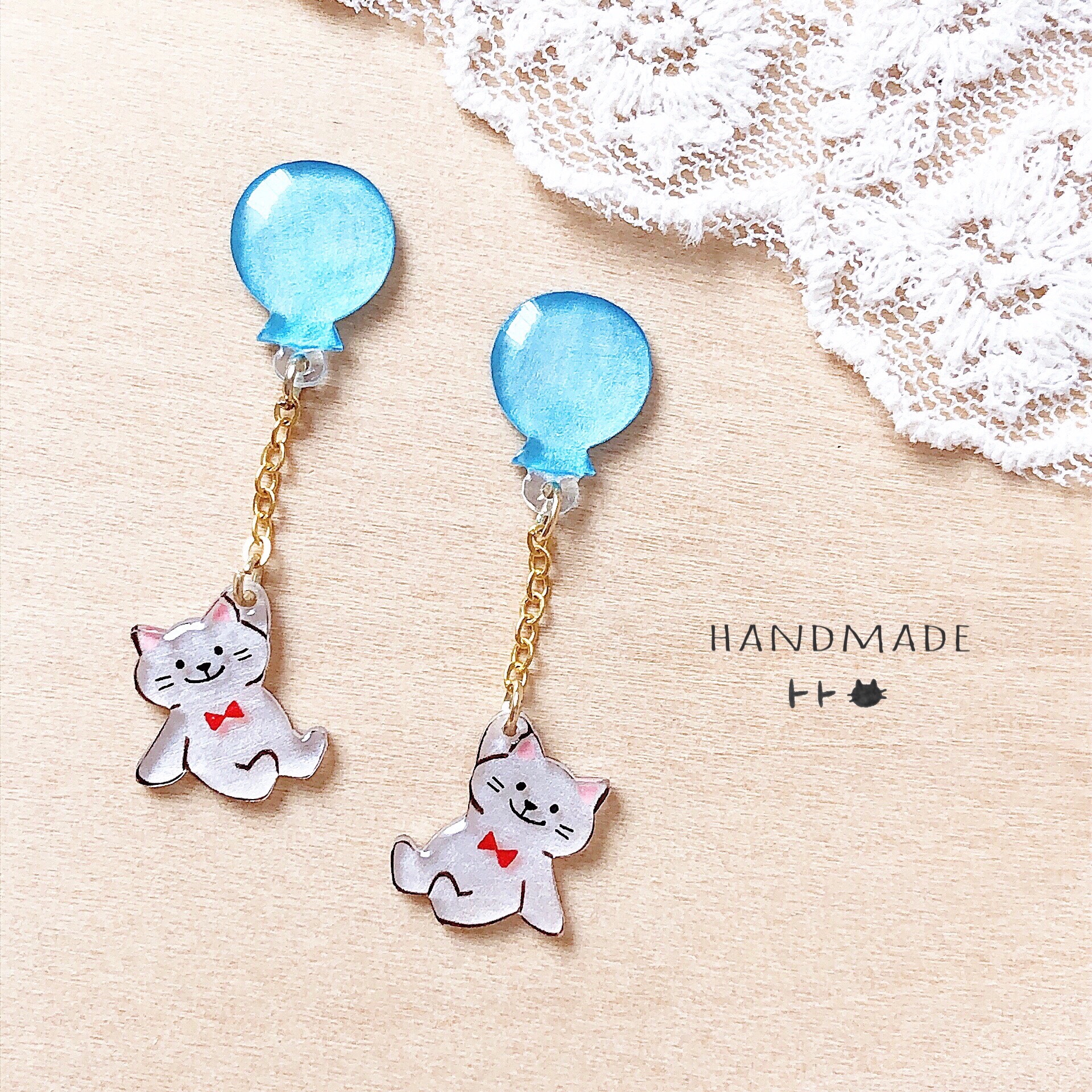 風船＊ねこピアス ピアス（スタッド・一粒） トト 通販 10374865