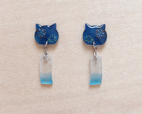 ⭐︎うさねこ⭐︎ハンドメイドピアス13点 猫風鈴ピアス ピアス（スタッド・一粒） トト 通販 9803869