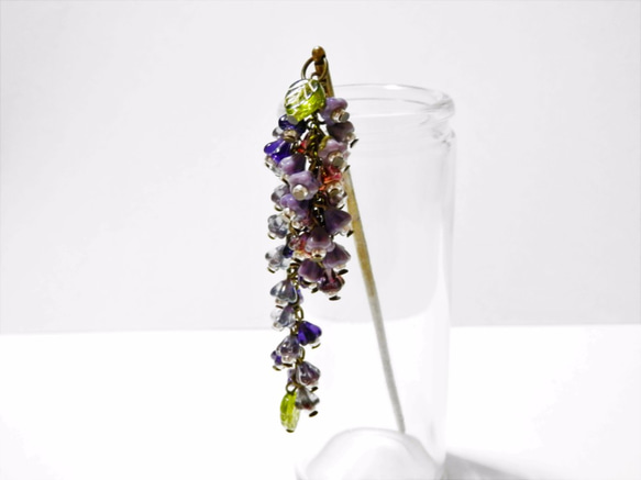 咲き誇る花のかんざし・紫系 2枚目の画像