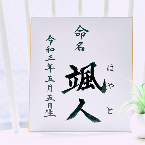 命名書】定番の楷書体／選べる書式／色紙／送料無料／おまけ付き 書道 