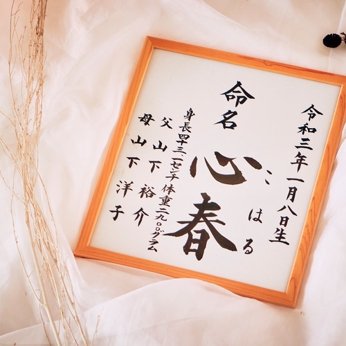 カラフル命名書 (楷書体かほんのり行書体)（楽天市場】命名書