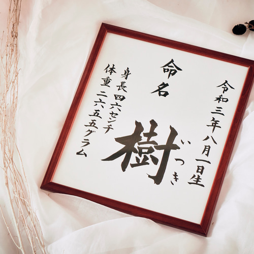 命名書】定番の楷書体／選べる書式／色紙／送料無料／おまけ付き 書道 