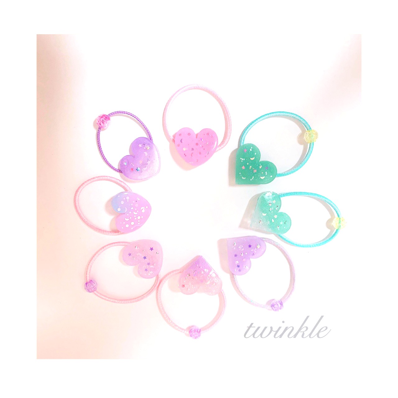 ドライフラワーのキラキラヘアゴム♡夢カラー♡