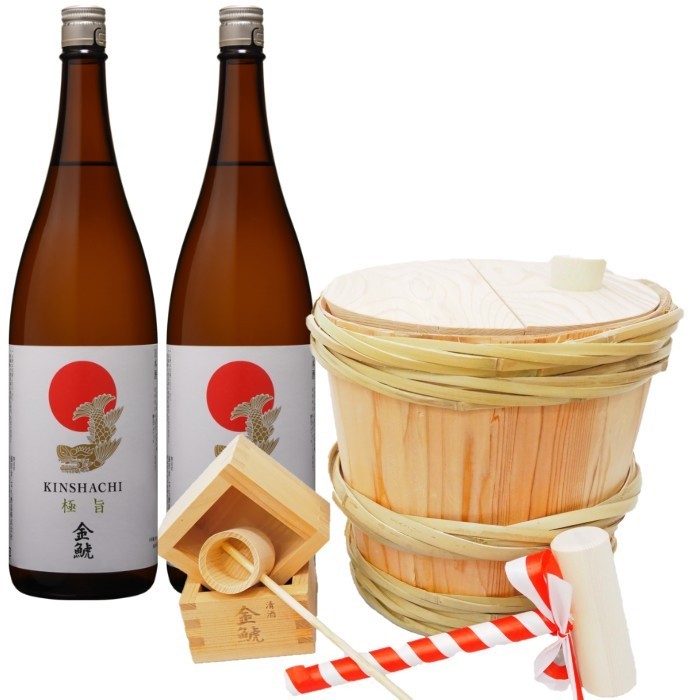 自分で作る2升樽酒セット、金鯱極旨1.8L×2本（2升空ダル