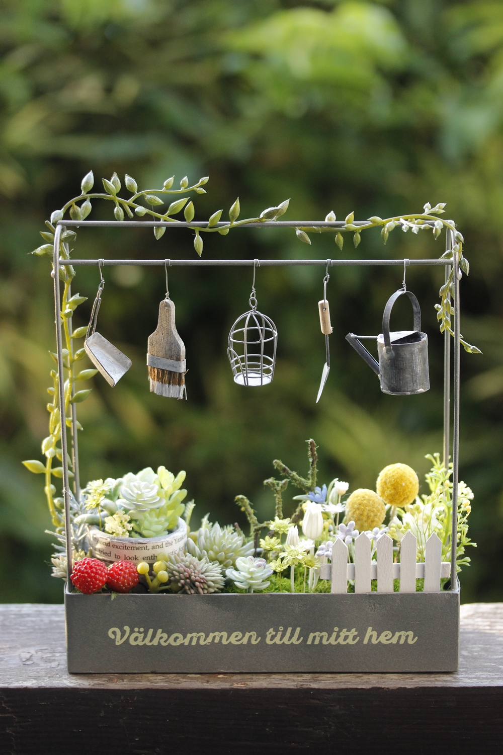 『再販2025』☆ガーデンツールが可愛い☆ミニチュアグリーンアレンジ～おうちリラックスタイムにも