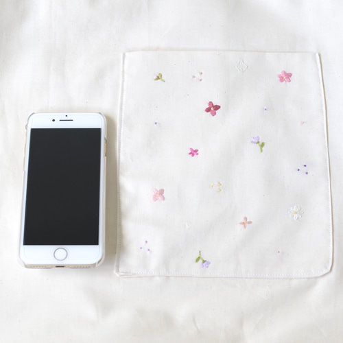 受注制作】刺繍のエコバッグ 外ポケット付き エコバッグ・サブ
