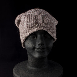 草木染め＆手編みのニット帽B191215 2枚目の画像