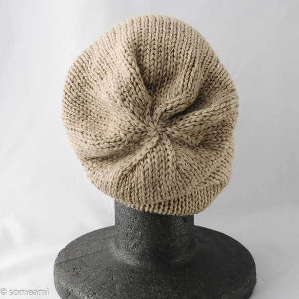 草木染め＆手編みのニット帽 4枚目の画像