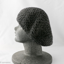 手編み　毛糸のベレー帽 2枚目の画像