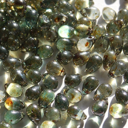 30個 5x7 ドロップ チェコビーズ ppnalia オリーブ ラスター 2枚目の画像