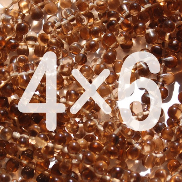 チェコ ビーズ ドロップ 4x6mm 30個 スモーキー トパーズ ppnalia 2枚目の画像