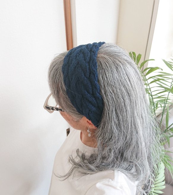  【編み図】なわ編みヘアバンド