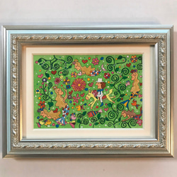 光ノ風」 F4 アクリル画 抽象画 キャンバス ブルー 青 空 羽 白