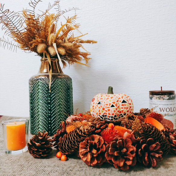 かぼちゃのオーナメント・置物 ハロウィンカボチャのオーナメント ジャック・オー・ランタン オブジェ