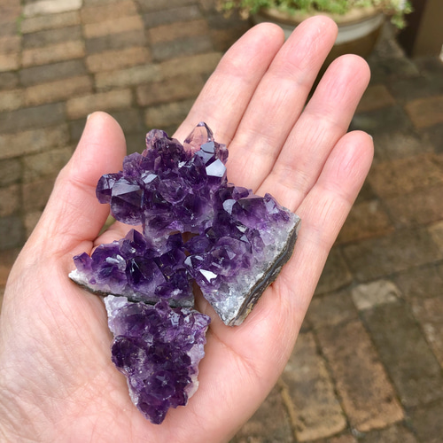 ✨【1点限り】✨アメジストクラスター　原石　天然石　4点セット Amazon.co.jp: SUKIMIND 4点セット アメジストクラスター 原石