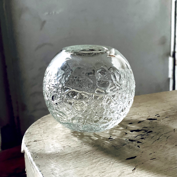 【透明ガラス】ガラスの花入れ まるこ  Glass vase - maruco - 2枚目の画像