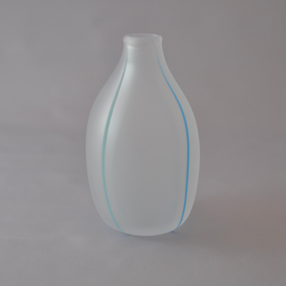 Misty glass vase - 霧の花入れ (青 × 水色) 3枚目の画像