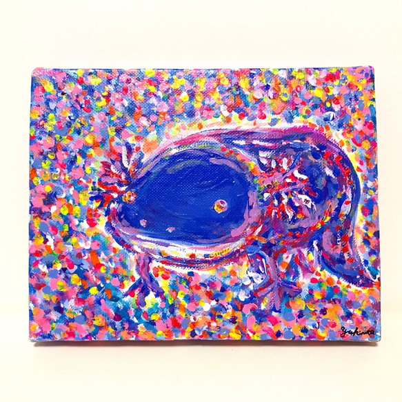 受注制作】ウーパールーパー似顔絵（F0サイズ） 絵画 ユキンタ 通販