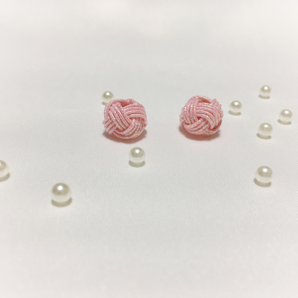 Creema限定♡水引の揺れる桜&ころんと桜♡ピアス/イヤリング/樹脂ピアス/樹脂ノンホールピアス 3枚目の画像