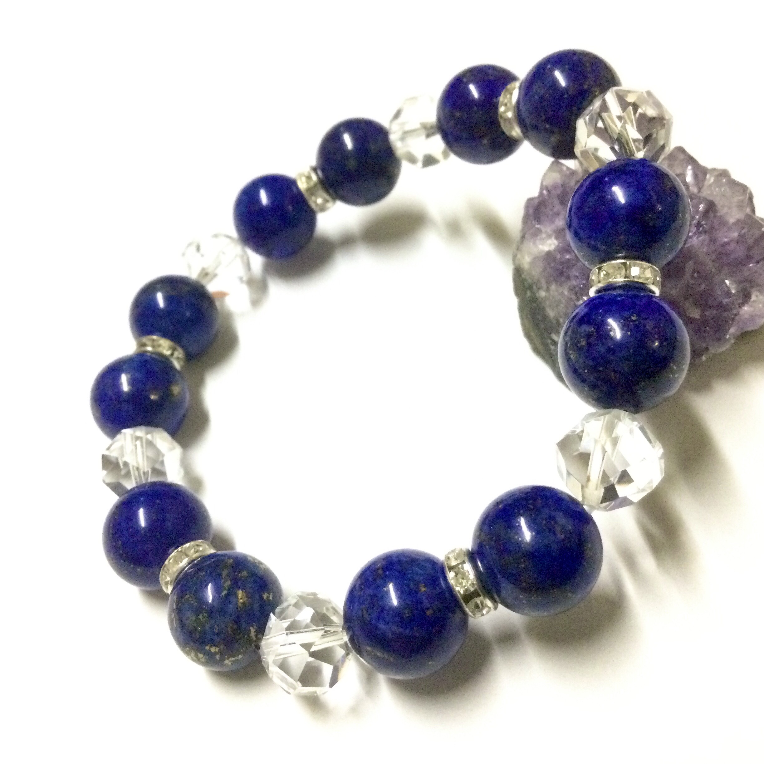 一点物☆幸運のお守り ヒーリングストーン 天然石 ラピスラズリ ブレスレット ①