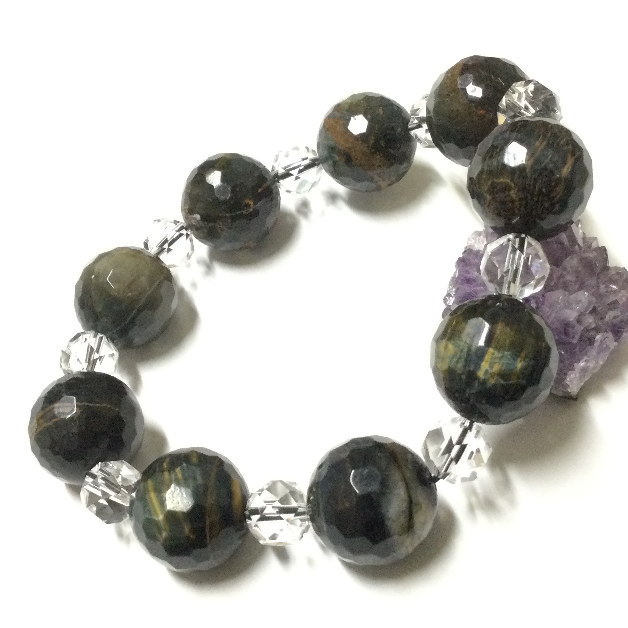 一点物☆ ヒーリングストーン 天然石 タイガーアイアン ブレスレット ②