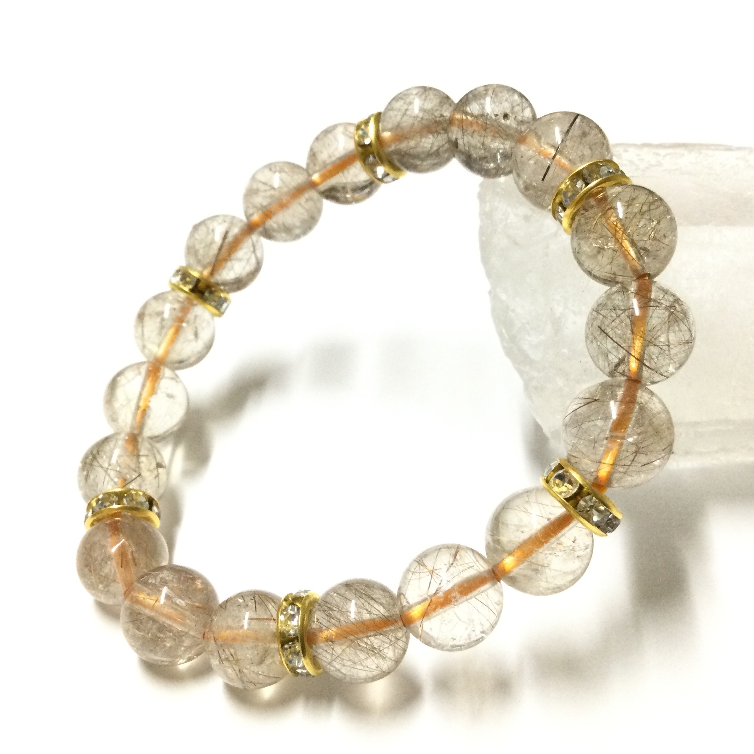 一点物☆ ヒーリングストーン 天然石 オレンジルチルクォーツ ブレスレット