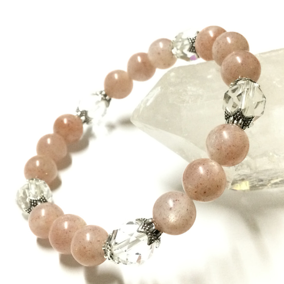 レア　ヒマラヤ　サンムーンストーンブレス レア ヒマラヤ サンムーンストーンブレス レアな一点物☆ ヒーリング